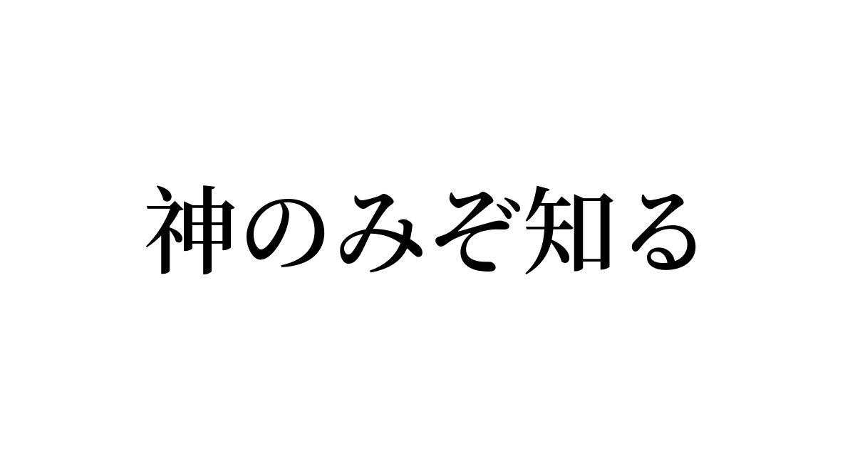 例文 使い方一覧でみる 神のみぞ知る の意味