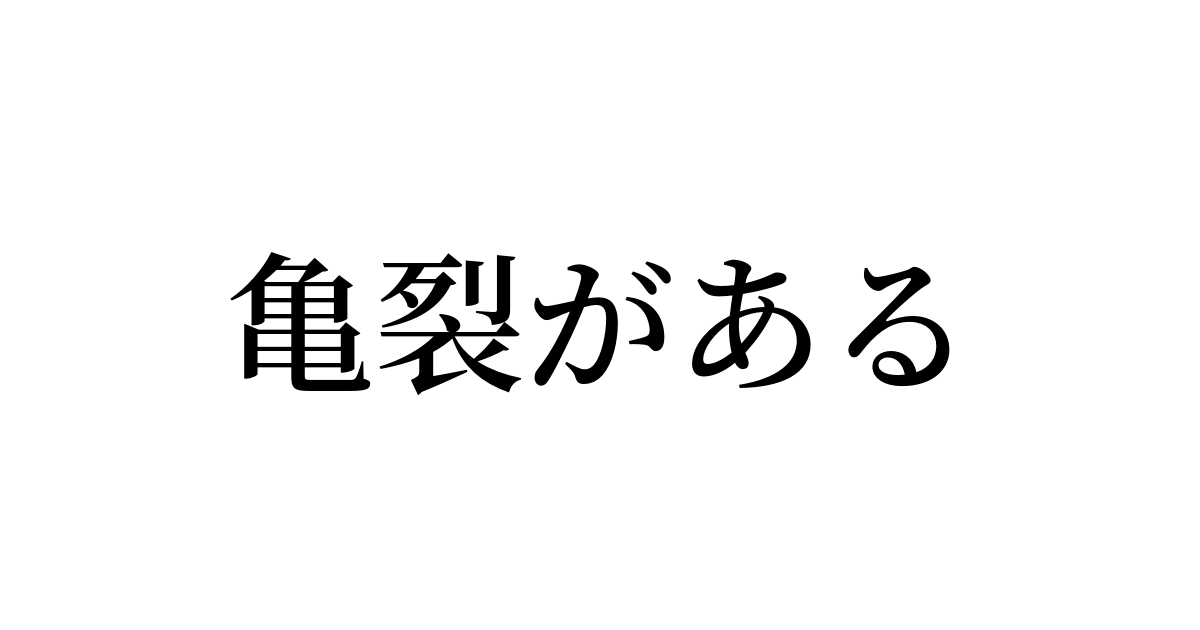 例文・使い方一覧でみる「亀裂がある」の意味