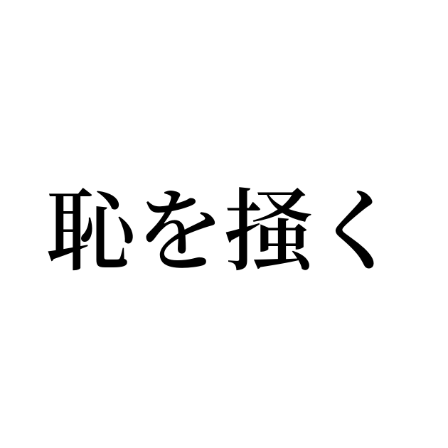 恥を掻く の書き方 書き順 画数 縦書き文字練習帳